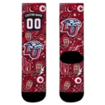 Liberty Flames Socks Custom Scattered Icons Red Best Selling