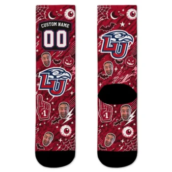 Liberty Flames Socks Custom Scattered Icons Red Best Selling