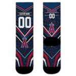 Los Angeles Angels Socks Custom Leopard Print Blue Black Best Selling