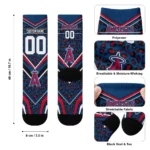 Los Angeles Angels Socks Custom Leopard Print Blue Black Best Selling