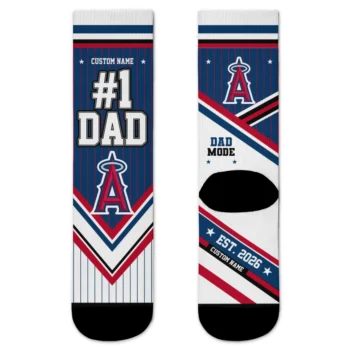 Los Angeles Angels Socks - Custom Pinstripe Chevron Blue White