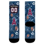 Los Angeles Angels Socks Customized Scattered Icons Blue Best Selling