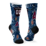 Los Angeles Angels Socks Customized Scattered Icons Blue Best Selling
