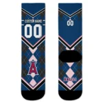 Los Angeles Angels Socks Personalized Argyle Pattern Blue Best Selling