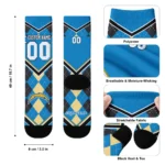 Los Angeles Chargers Socks Customized Argyle Pattern Blue Best Selling