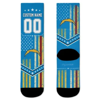 Los Angeles Chargers Socks Customized Star Stripes Blue White Best Selling