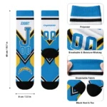 Los Angeles Chargers Socks Personalized Arrow Blocks Blue Best Selling