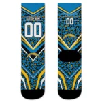 Los Angeles Chargers Socks Personalized Leopard Print Blue Black Best Selling