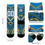 Los Angeles Chargers Socks Personalized Leopard Print Blue Black Best Selling