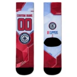 Los Angeles Clippers Socks Custom Geometric Tech Red Best Selling