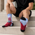Los Angeles Clippers Socks Custom Geometric Tech Red Best Selling