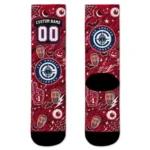 Los Angeles Clippers Socks Custom Scattered Icons Red Best Selling