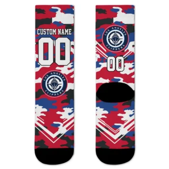 Los Angeles Clippers Socks Custom Woodland Camo Red Best Selling