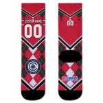 Los Angeles Clippers Socks Customized Argyle Pattern Red Best Selling