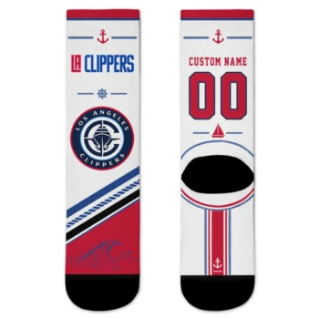 Los Angeles Clippers Socks - Customized Nautical Icons Red White