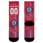 Los Angeles Clippers Socks Customized Star Stripes Red White Best Selling