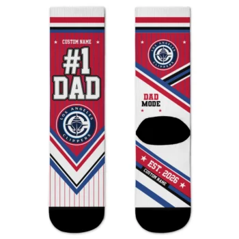 Los Angeles Clippers Socks - Personalized Pinstripe Chevron Red White