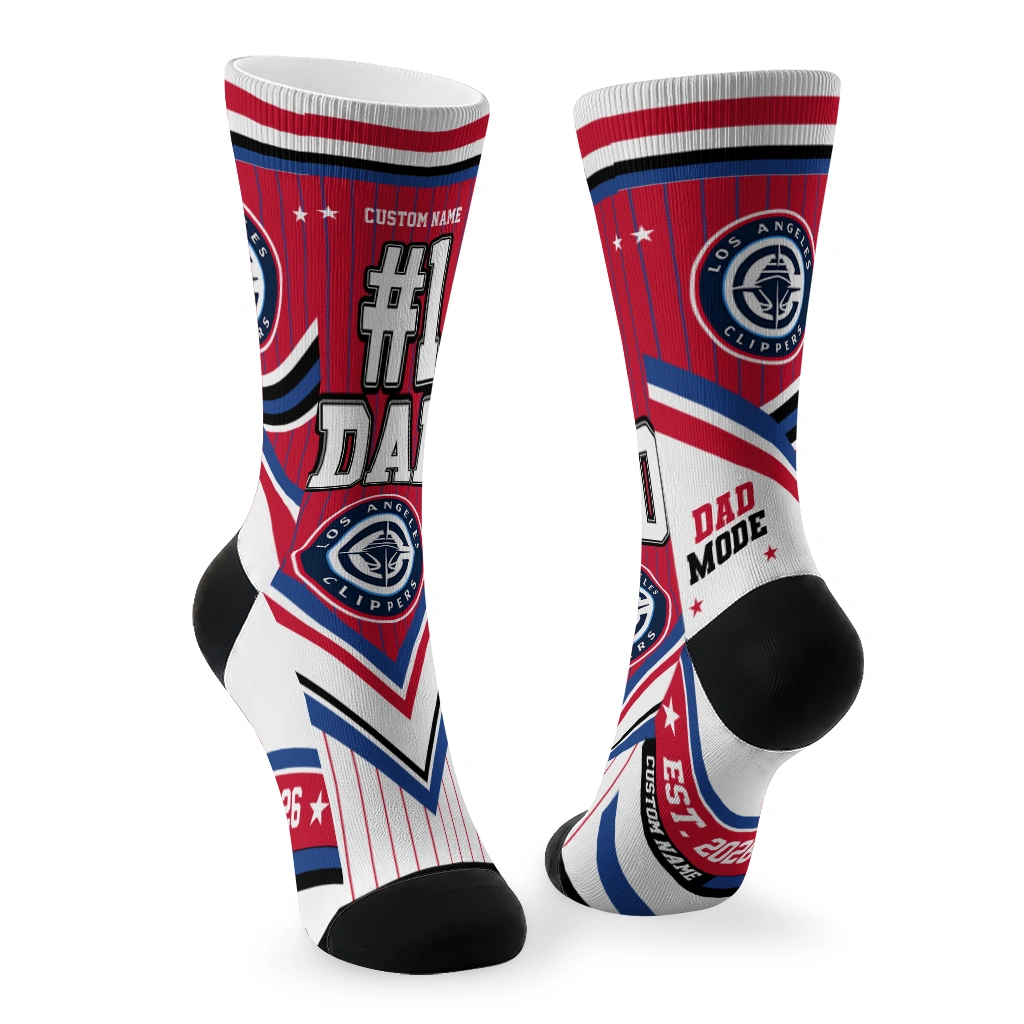 los-angeles-clippers-socks-personalized-pinstripe-chevron-red-white-fashion-forward.webp