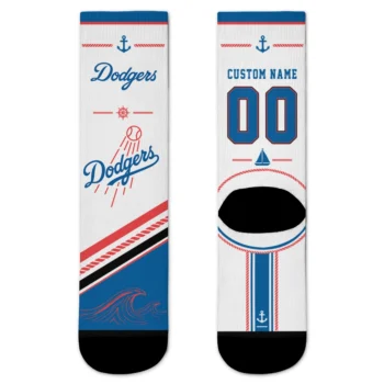 Los Angeles Dodgers Socks - Custom Nautical Icons Blue White