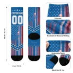 Los Angeles Dodgers Socks Custom Star Stripes Blue White Best Selling