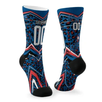 Los Angeles Dodgers Socks Customized Leopard Print Blue Black Fashion Forward