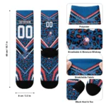 Los Angeles Dodgers Socks Customized Leopard Print Blue Black Best Selling