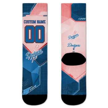 Los Angeles Dodgers Socks Personalized Geometric Tech Blue Best Selling