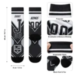 Los Angeles Kings Socks Custom Arrow Blocks Black Best Selling