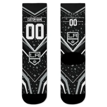 Los Angeles Kings Socks Custom Leopard Print Black Best Selling