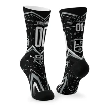 Los Angeles Kings Socks Custom Leopard Print Black Fashion Forward