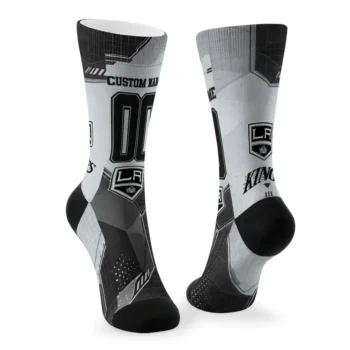 Los Angeles Kings Socks Customized Geometric Tech Black Fashion Forward