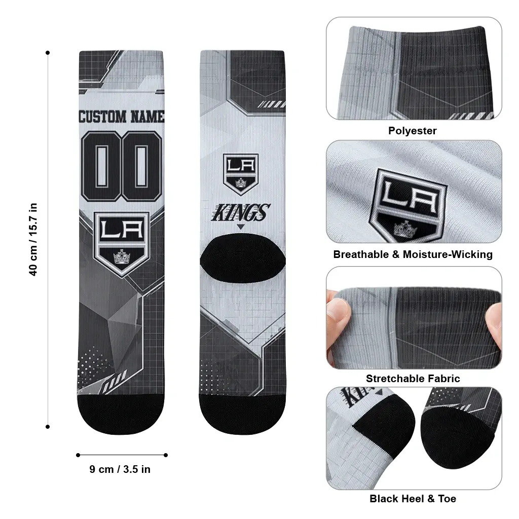 Los Angeles Kings Socks Customized Geometric Tech Black High Quality Los Angeles Kings Socks Customized Geometric Tech Black High Quality