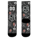 Los Angeles Kings Socks Customized Scattered Icons Black Best Selling