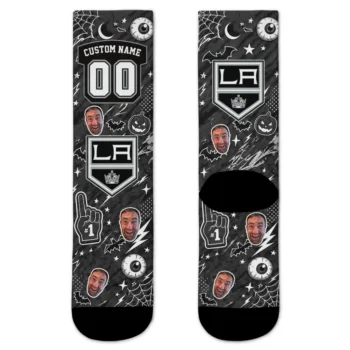 Los Angeles Kings Socks Customized Scattered Icons Black Best Selling