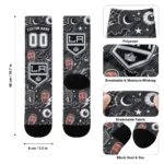 Los Angeles Kings Socks Customized Scattered Icons Black Best Selling