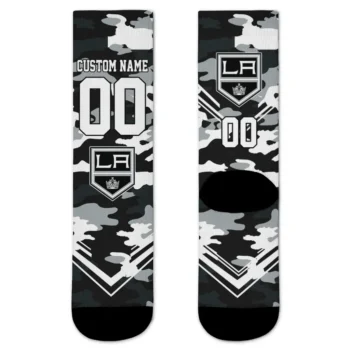Los Angeles Kings Socks Customized Woodland Camo Black Best Selling