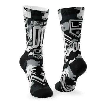Los Angeles Kings Socks Customized Woodland Camo Black Fashion Forward