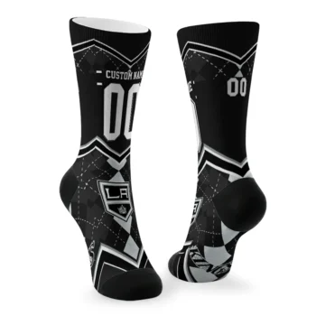 Los Angeles Kings Socks Personalized Argyle Pattern Black Fashion Forward