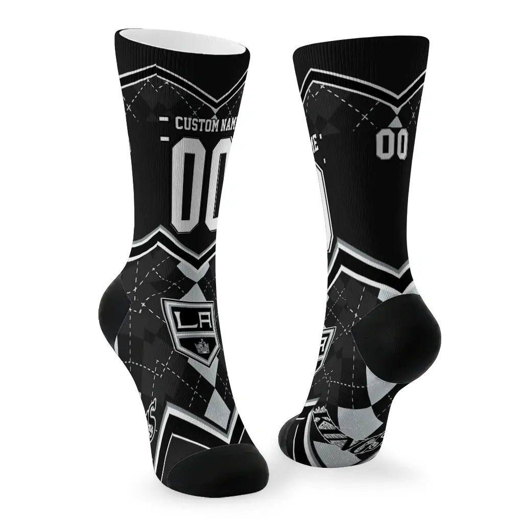 Los Angeles Kings Socks Personalized Argyle Pattern Black Fashion Forward Los Angeles Kings Socks Personalized Argyle Pattern Black Fashion Forward
