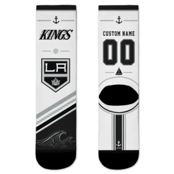 Los Angeles Kings Socks - Personalized Nautical Icons Black White