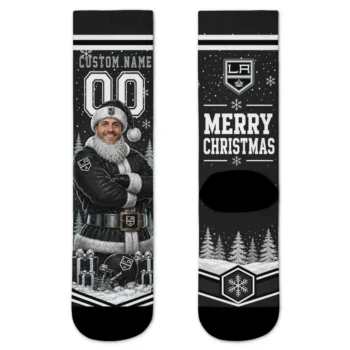 Los Angeles Kings Socks Personalized Snowy Scene Black White Best Selling