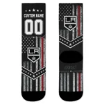 Los Angeles Kings Socks Personalized Star Stripes Black White Best Selling