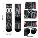 Los Angeles Kings Socks Personalized Star Stripes Black White Best Selling