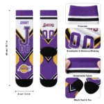 Los Angeles Lakers Socks Custom Arrow Blocks Purple Best Selling