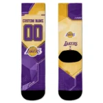 Los Angeles Lakers Socks Customized Geometric Tech Purple Best Selling