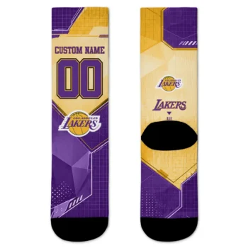 Los Angeles Lakers Socks Customized Geometric Tech Purple Best Selling