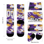 Los Angeles Lakers Socks Customized Woodland Camo Purple Best Selling