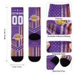 Los Angeles Lakers Socks Personalized Star Stripes Purple White Best Selling