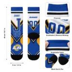 Los Angeles Rams Socks Custom Arrow Blocks Blue Best Selling