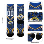 Los Angeles Rams Socks Custom Leopard Print Blue Black Best Selling